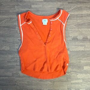 URBAN OUTFITTERS ORANGE TANK TOP WITH WHITE SEAMS SIZE SMALL
